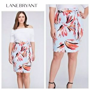 Lane Bryant Skirt High Waisted Midi Pencil Painter